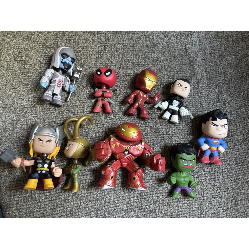 Lot Of 9 Funko Pop Mini Marvel Bobblehead Figurines. Great Condition.